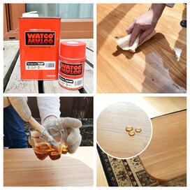 テーブルの輪ジミがワトコオイルで消えた!? 自然な仕上がりにも大満足