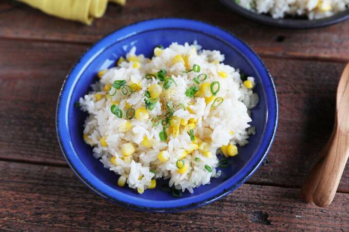 めんつゆバターのトウモロコシごはん