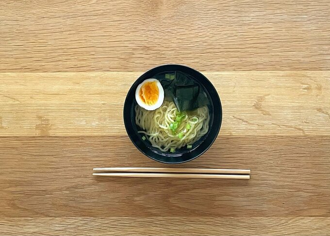 ラーメンの調理例