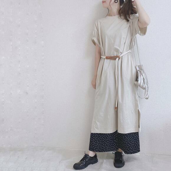 ロングワンピースと合わせたコーデ