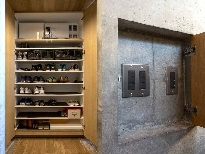 下駄箱とルーター