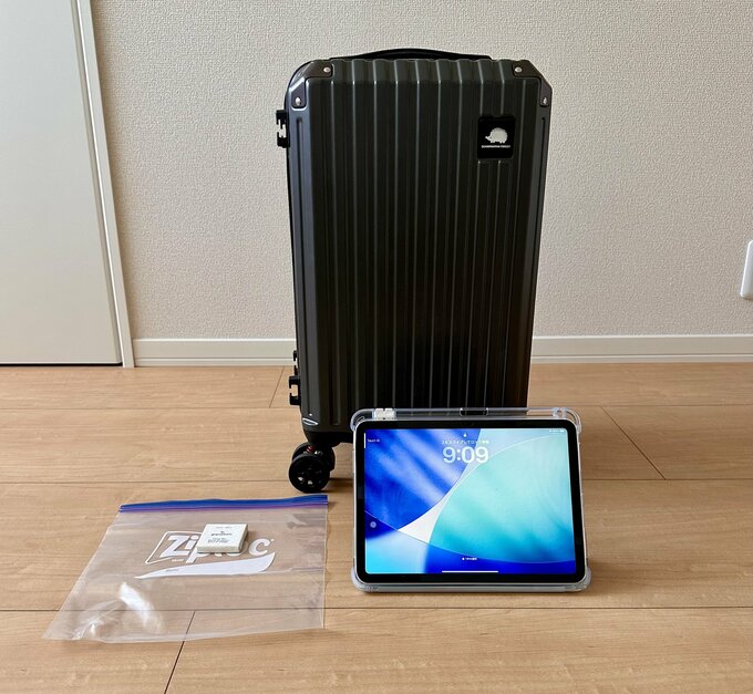 スーツケース、iPad、ミニ石けん