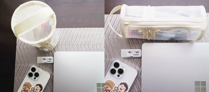 左：縦置き、右：横置き