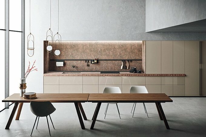 リサイクル可能な素材だけでつくられたハイデザインキッチン