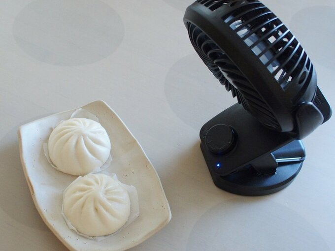 中華まんと扇風機