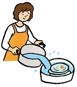 使ったお湯を捨てずに食器洗いに