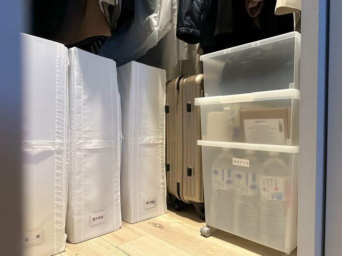 防災グッズのストック収納に