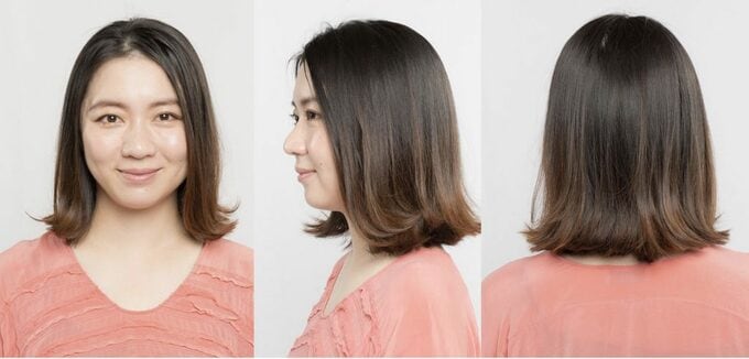 外ハネ女性正面横後ろ