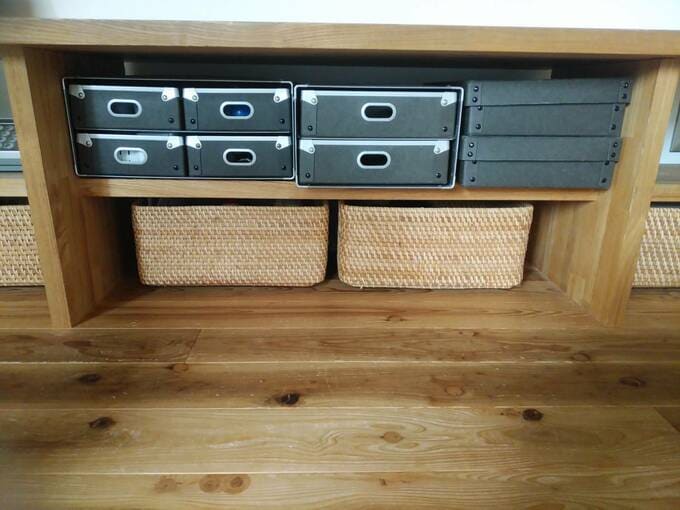 無印良品のラタンバスケットがピッタリ入る