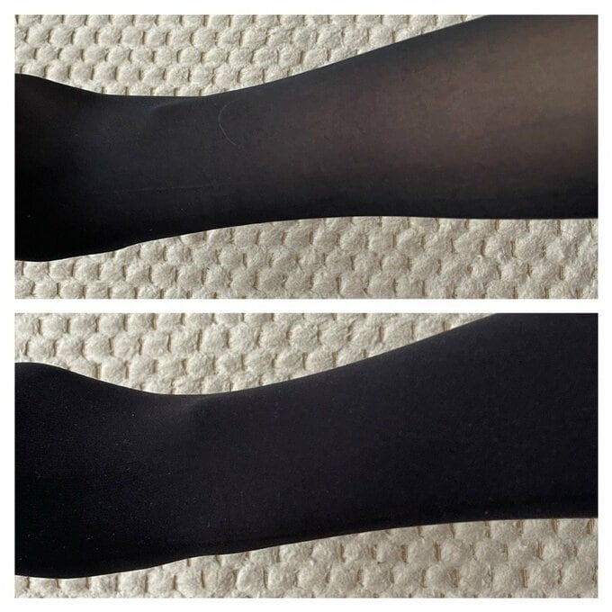 上がストッキング、下が40デニール