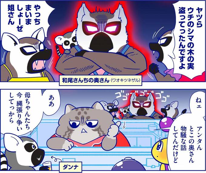 ワオキツネザルのマンガ