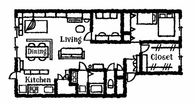 岡本さんの家の間取り図