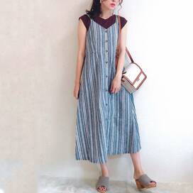 GUのフロントボタンワンピース。がばっと着るだけで旬
