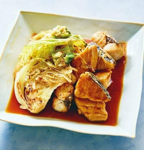 こんがりキャベツとサワラの焼きびたし