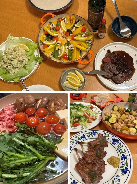 平たい鍋を使った例