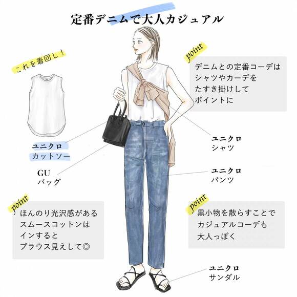 定番デニムで大人カジュアル