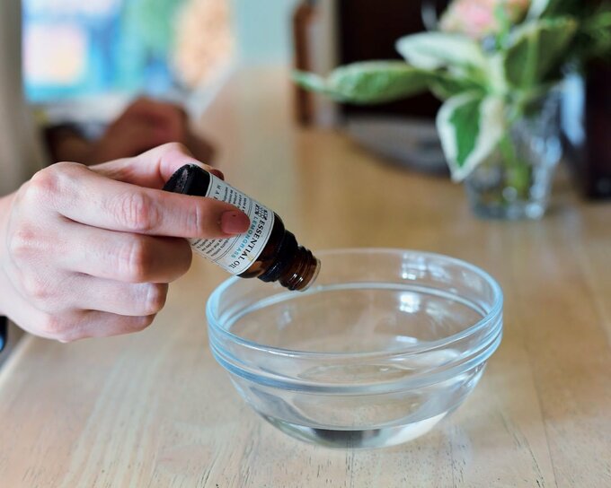 透明容器にアロマ