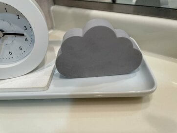100円の雲の形がかわいい「超吸収」スポンジ。洗面台がつねにピカピカに