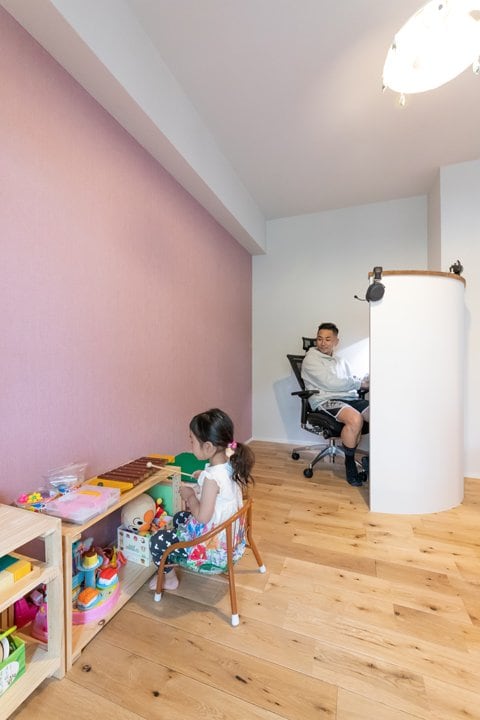 子ども部屋の一角に設けたワークスペース