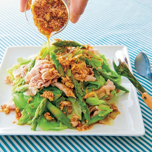 豚バラキャベツの香味ダレがけ