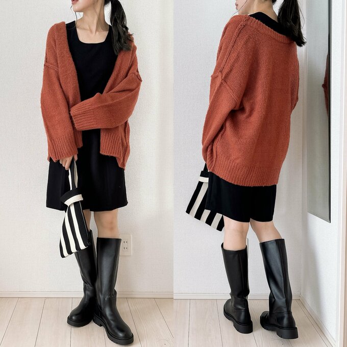 ブーツショートパンツコーデ