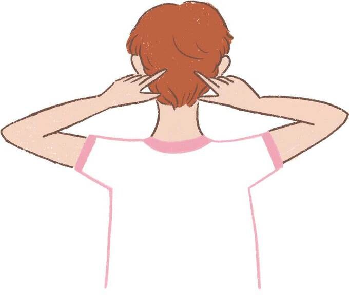 イラスト人差し指で後頭部