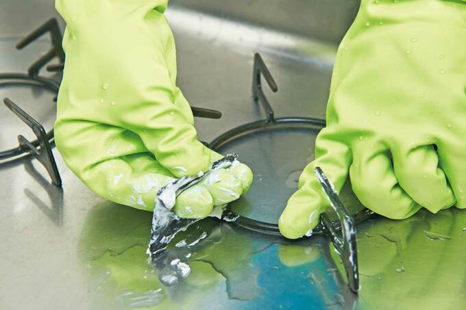 五徳の焦げおとし