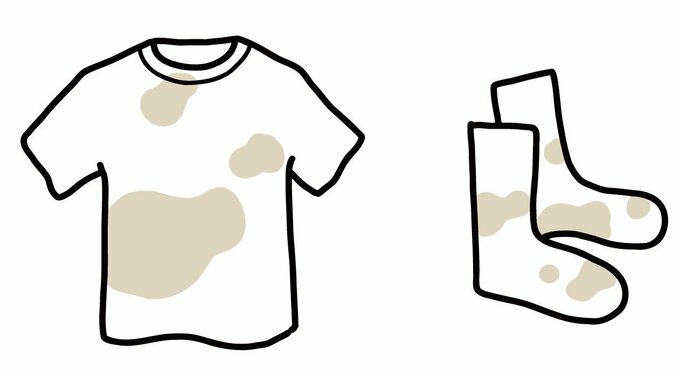 泥汚れがひどい服