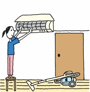 掃除機をかけるついでにエアコンのフィルター汚れを点検