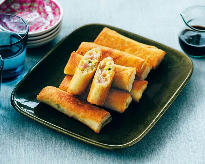 塩もみ白菜とハムのぎっしり春巻き