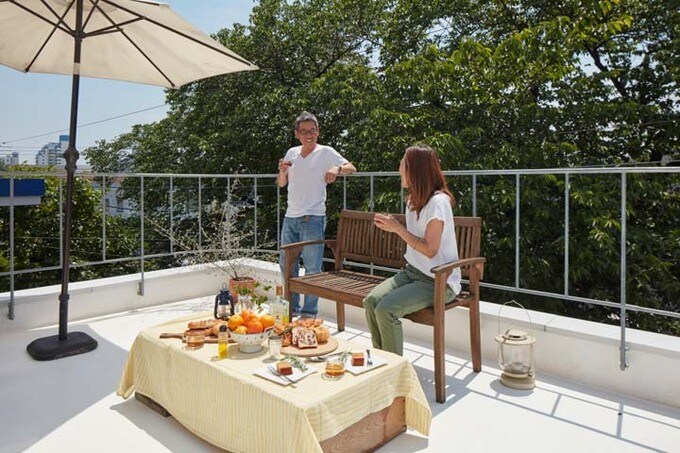 バーベキューもできるルーフテラス