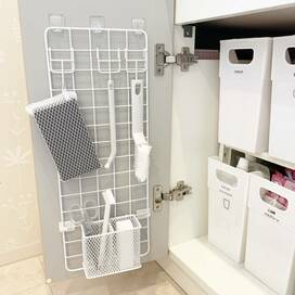 洗面所も#空中収納で！狭さが気にならなくなるアイデア