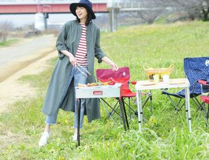 薄手のロングコート風にざっくりとはおって