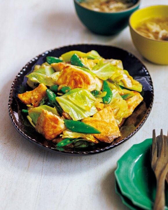 カジキとキャベツの炒め