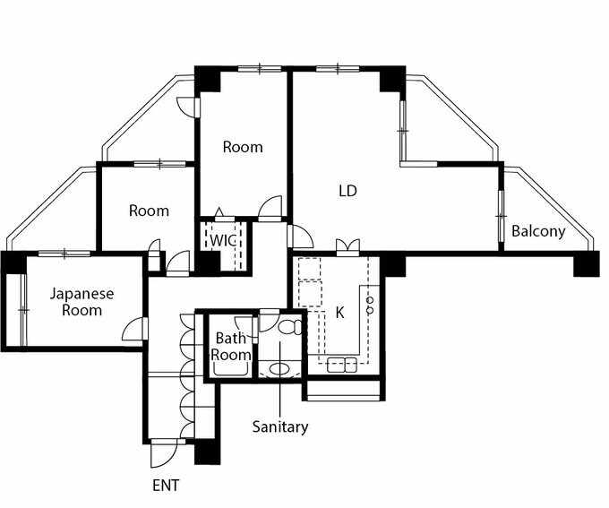 リノベーション前の間取り図