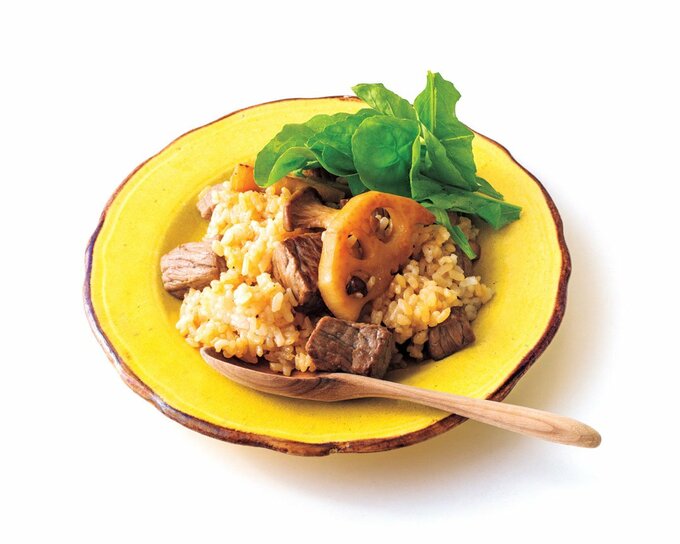 牛肉とレンコンの混ぜご飯