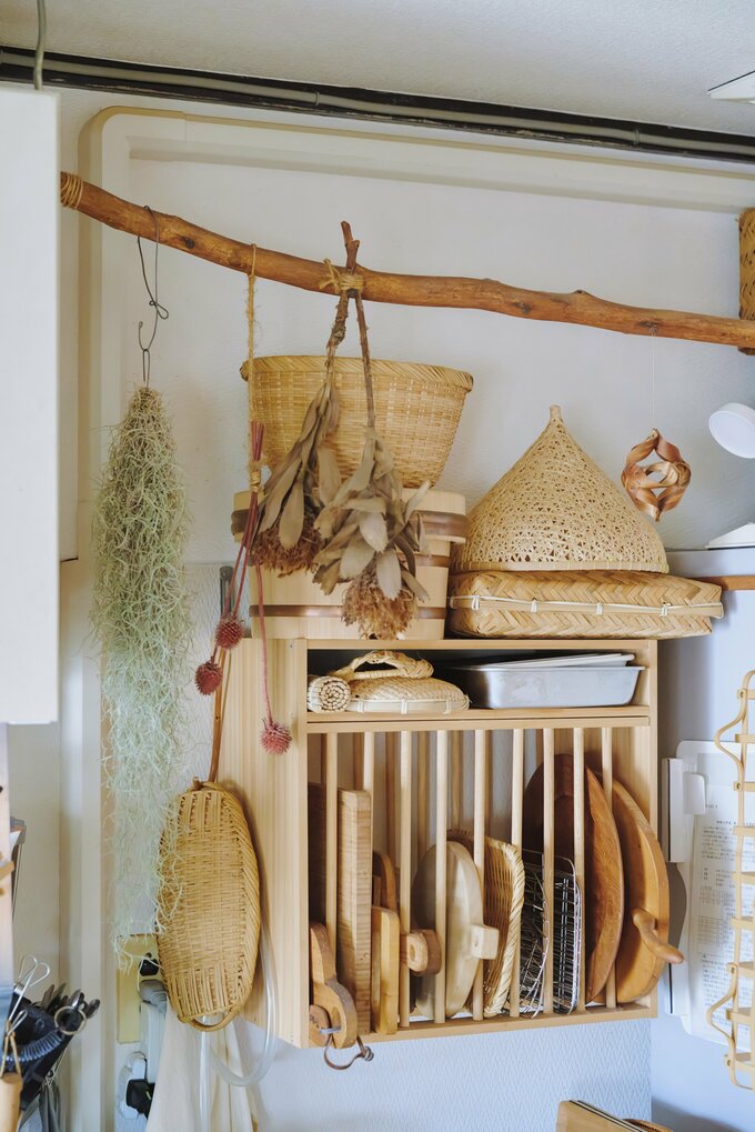 DIYでつくったカッティングボード専用の棚