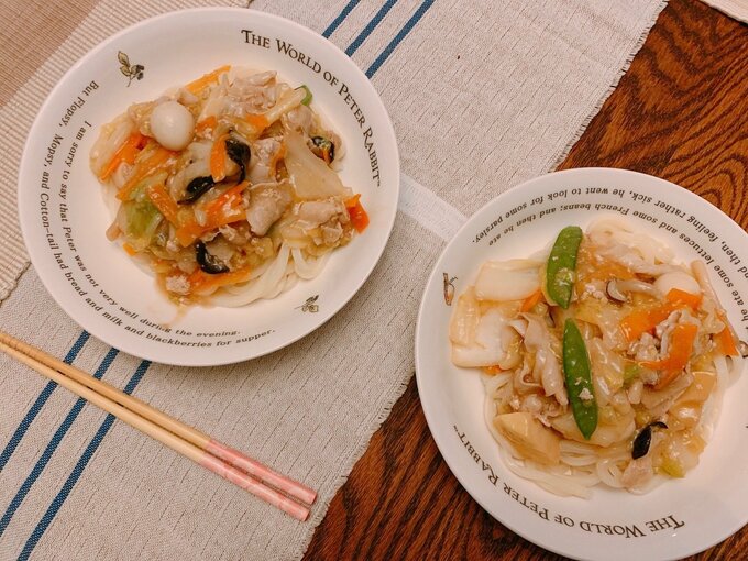 八宝菜うどん完成