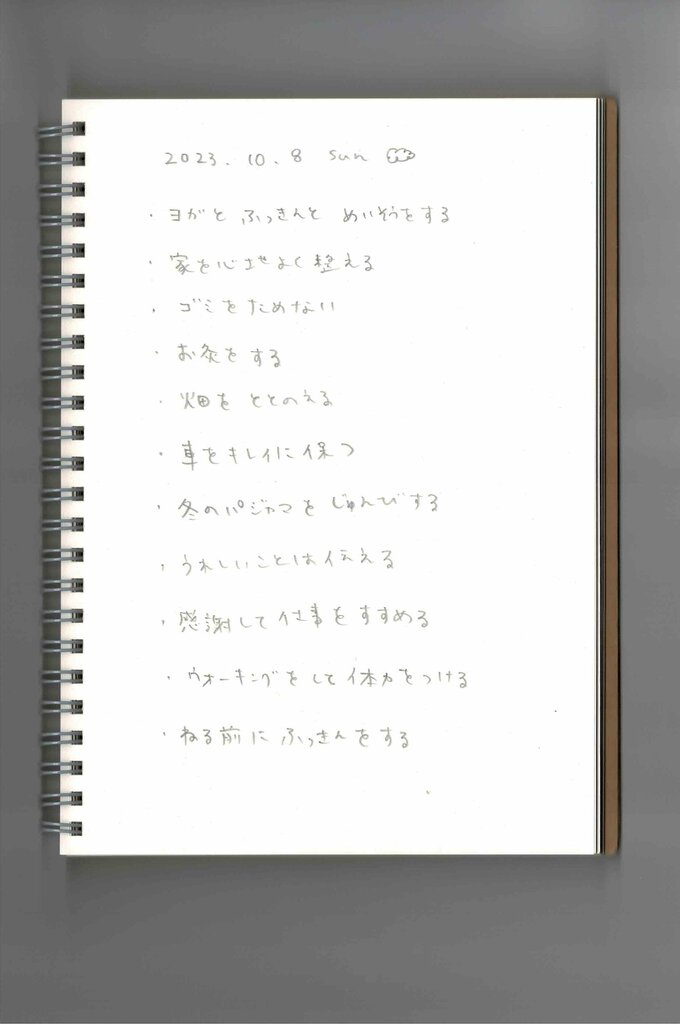 やりたいことが書かれたノート