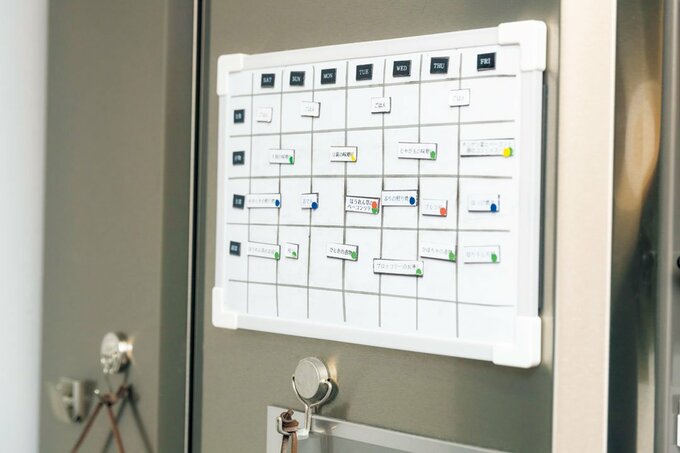 冷蔵庫扉に献立表