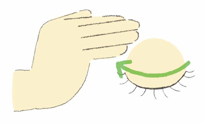 瞼を優しく洗う