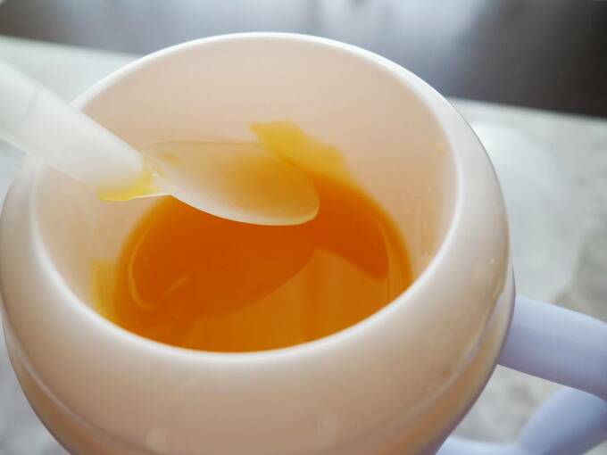 ゆっくりと混ぜる