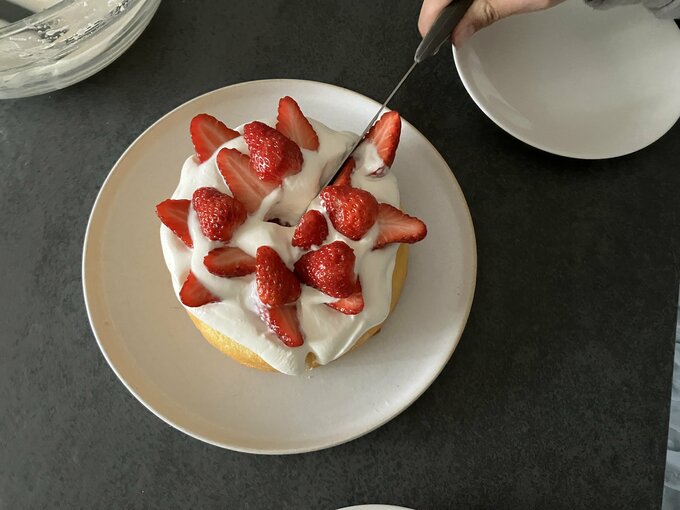 ナイフを入れた様子