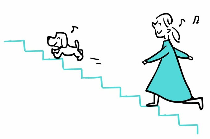 階段をのぼるイラスト