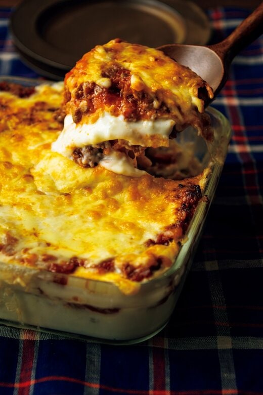 ギョーザの皮でつくったラザニア