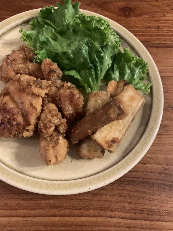 ゴボウと鶏肉のから揚げ