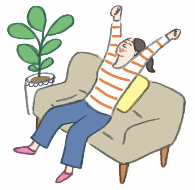 背伸びのイラスト