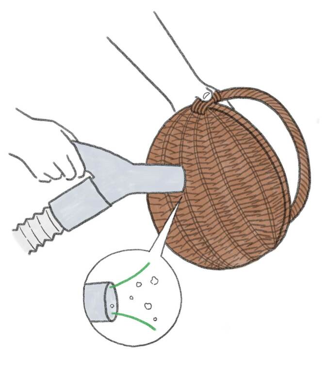 天然素材のカゴのお手入れ