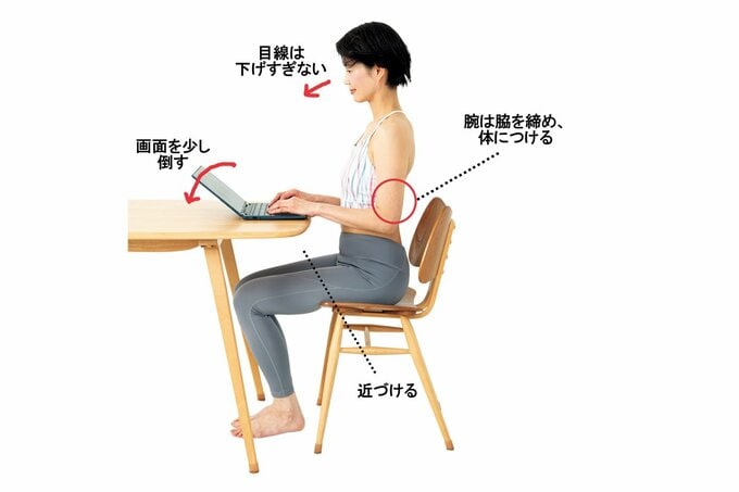 椅子に座ってパソコンを操作する女性