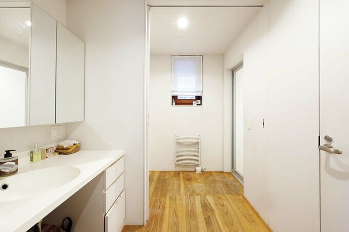 北側にある脱衣所